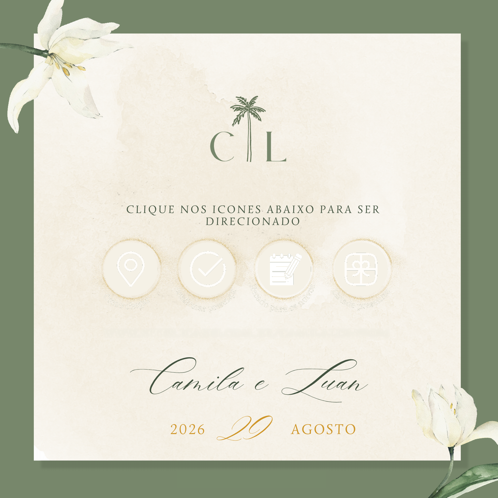 Links e informacoes finais do casamento Camila e Luan